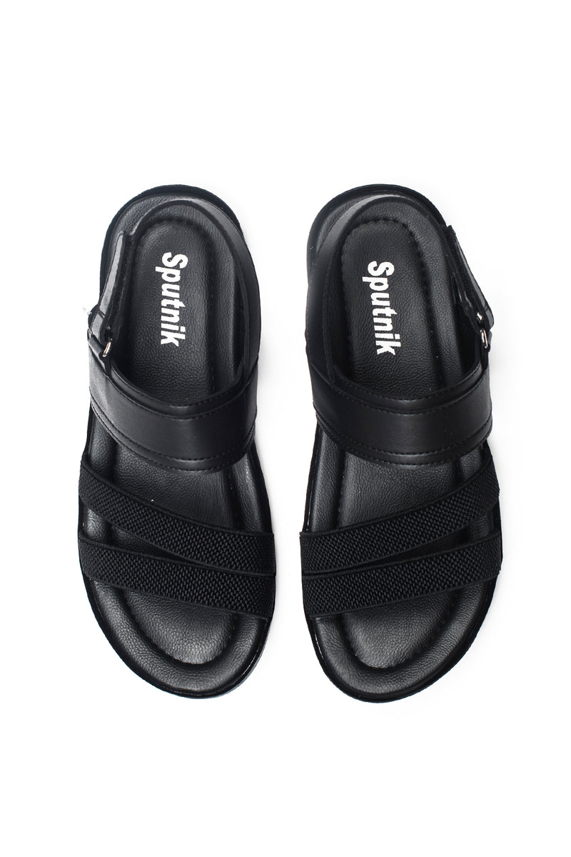 Pylon Black and White Spanex Daily Wear Men Sandal, 7 Inch at Rs