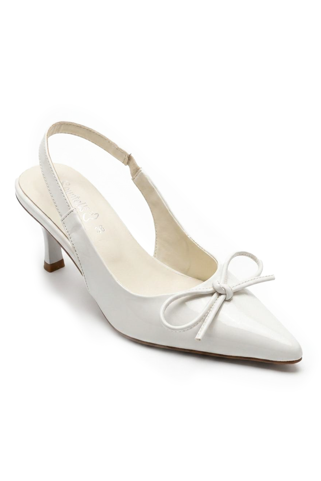 White patent pumps L04060/3pt