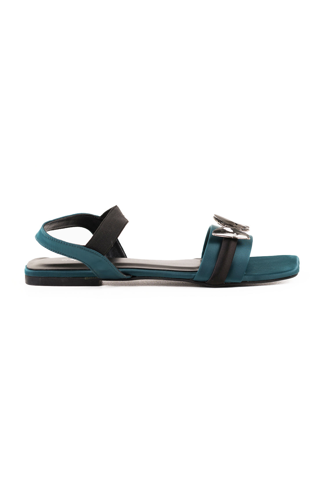 Green & Black Flat Sandal L03163/702