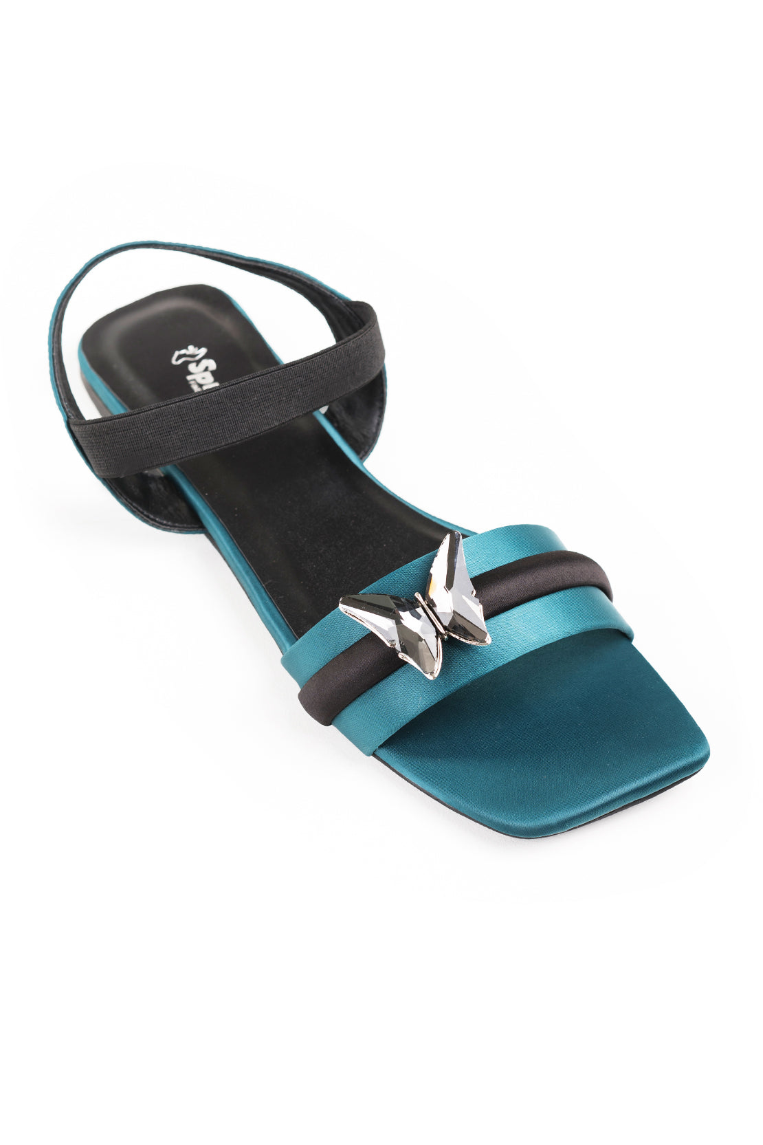 Green & Black Flat Sandal L03163/702