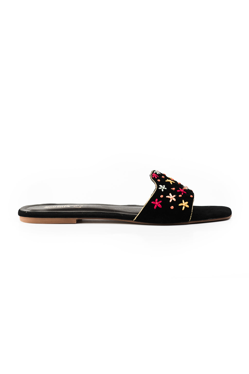 Black Multi Flat Slipper J03269/245