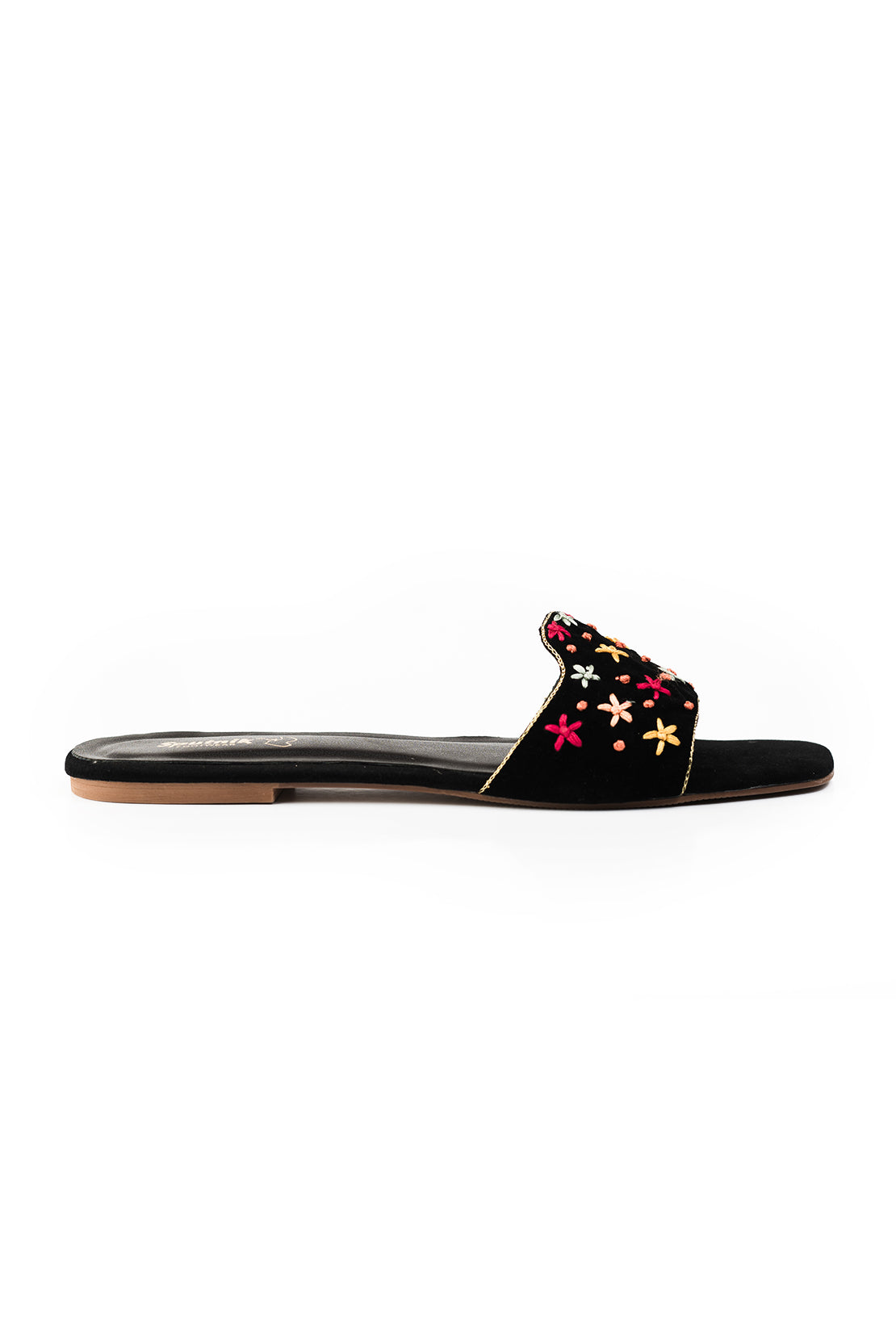 Black Multi Flat Slipper J03269/245