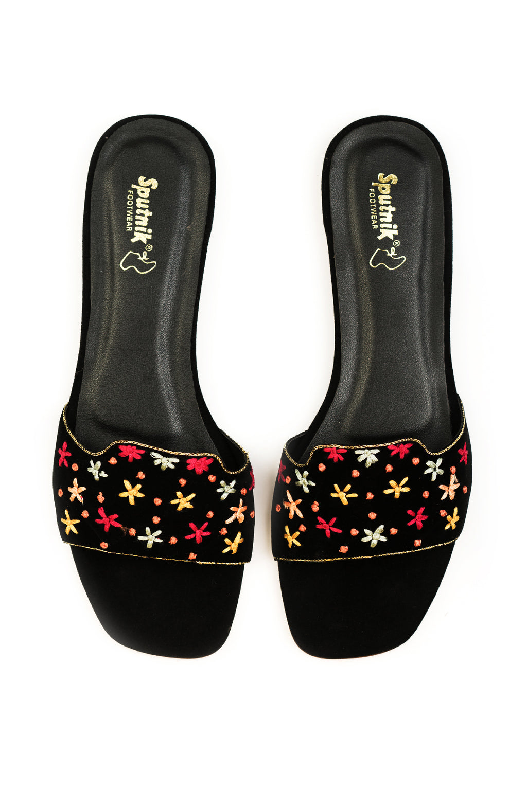 Black Multi Flat Slipper J03269/245