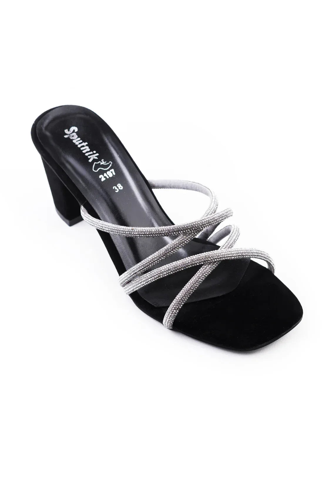 Black Suede Fancy Slipper K02721/2s0