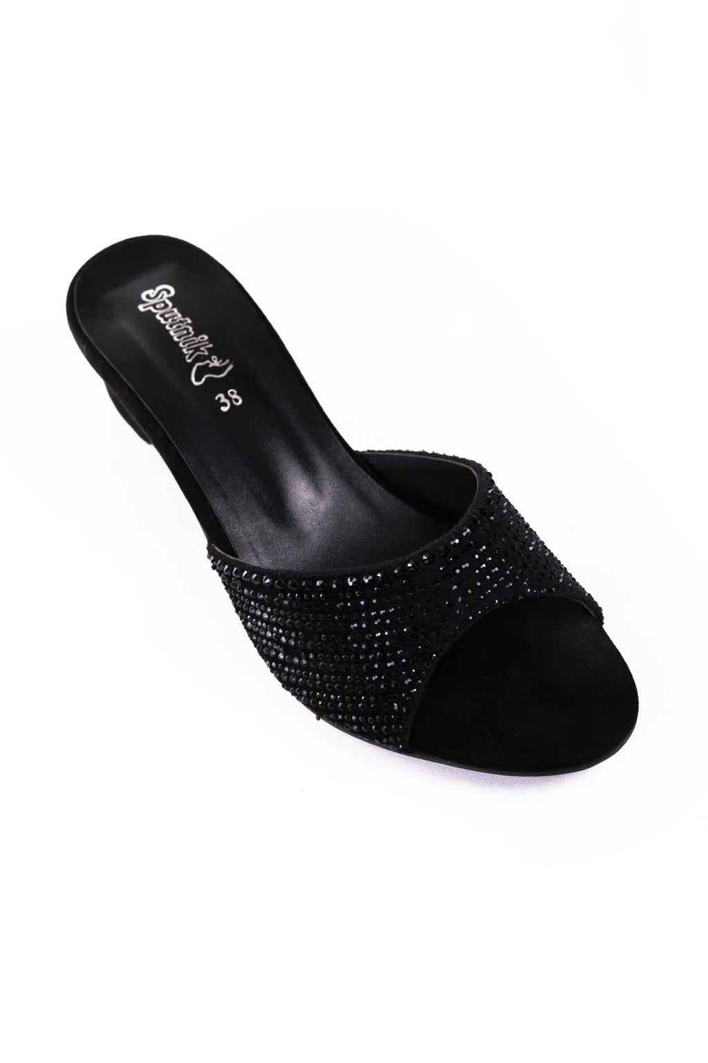 Black Suede Fancy Slipper K02423/2s0