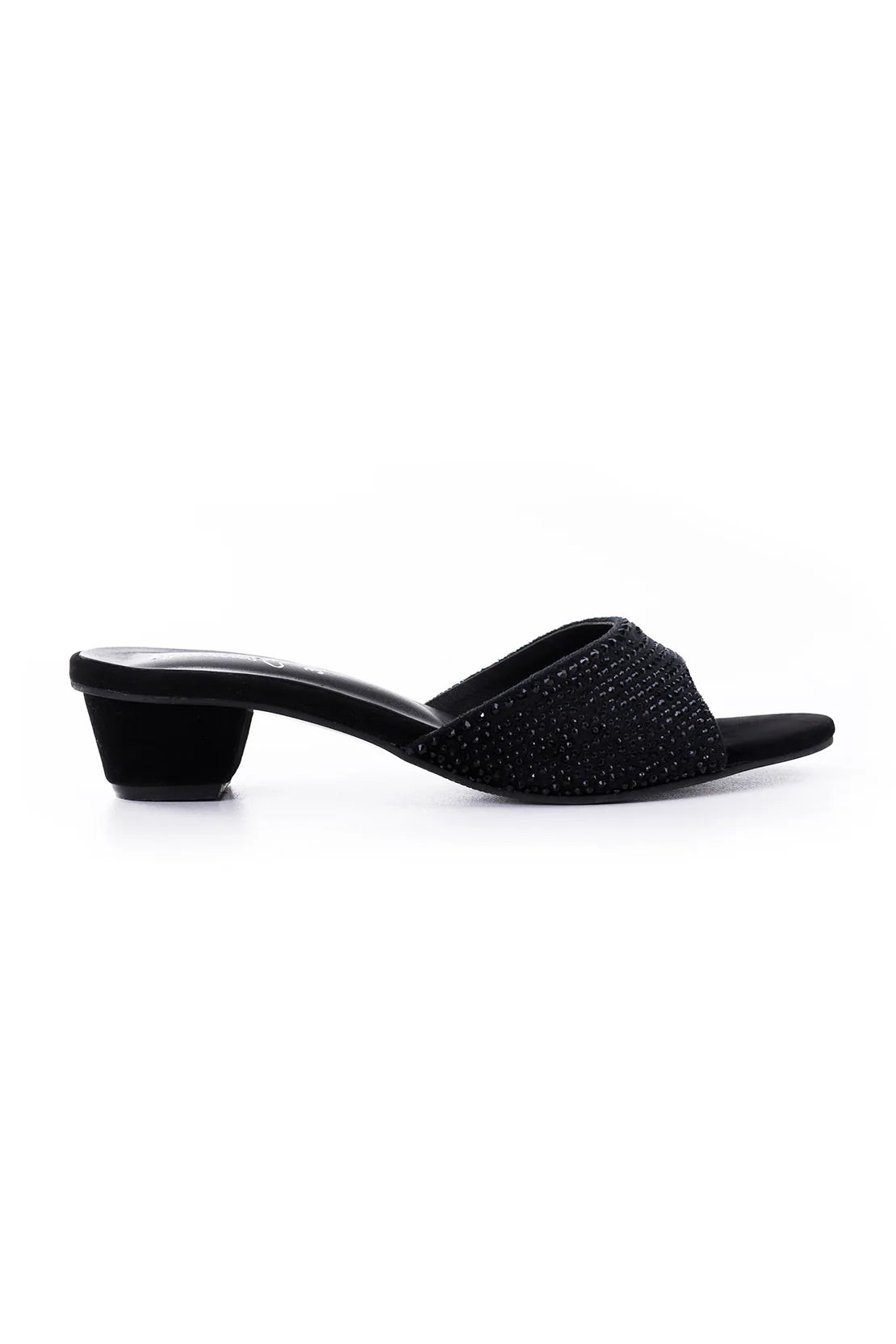 Black Suede Fancy Slipper K02423/2s0