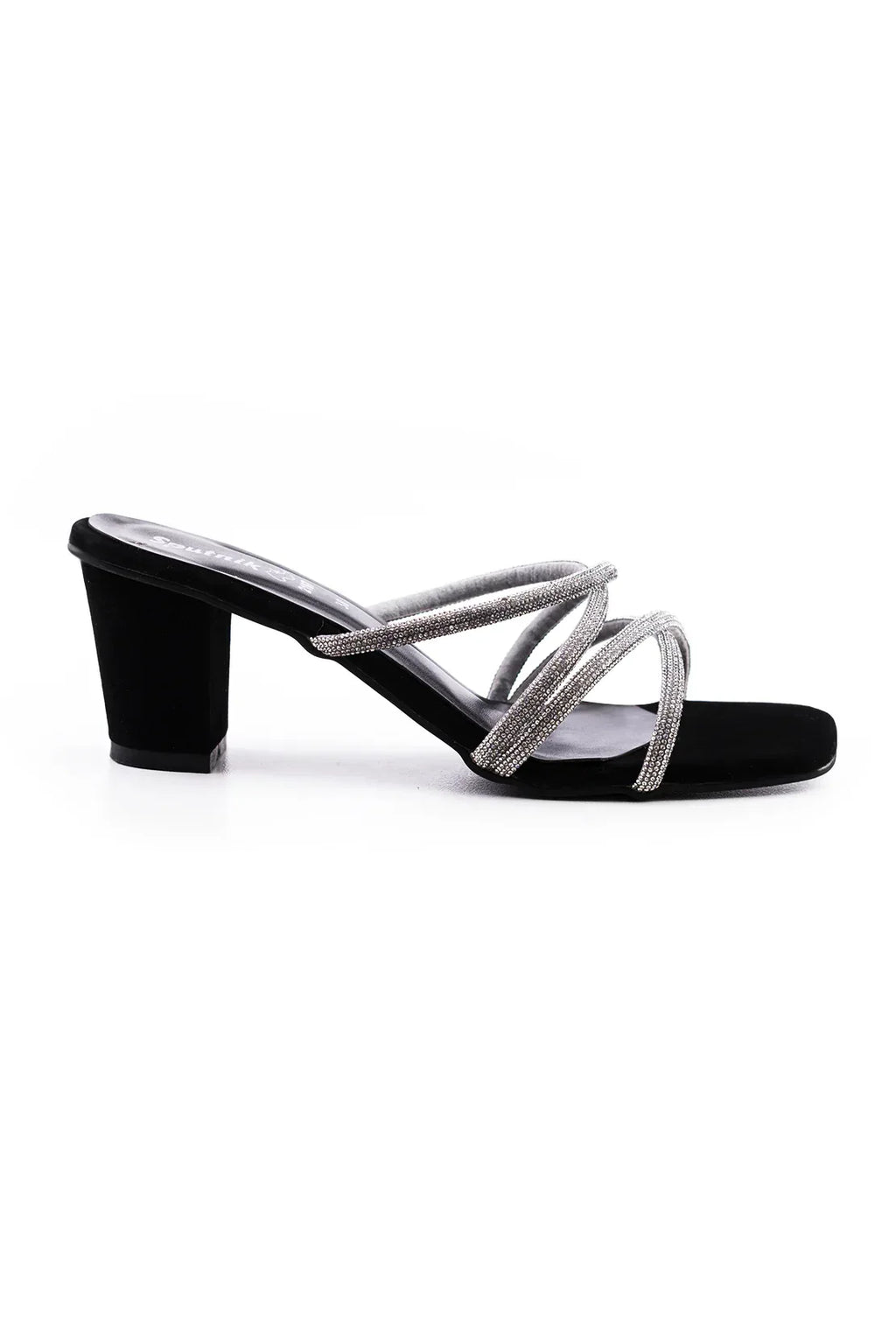 Black Suede Fancy Slipper K02721/2s0