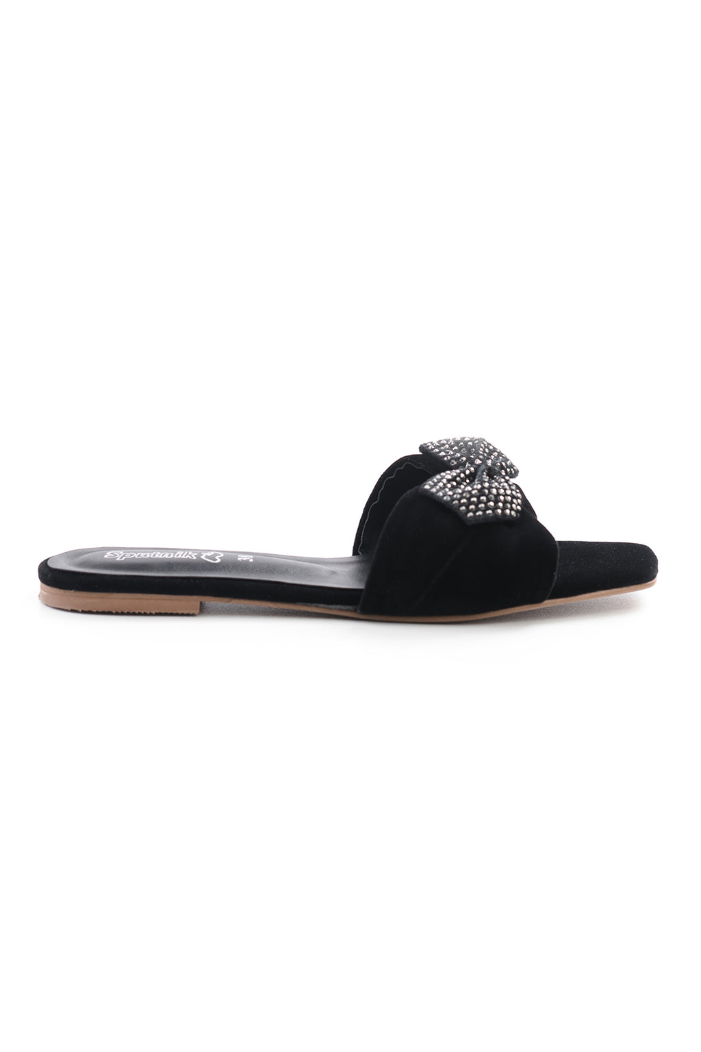 Black Suede Flat Slipper JJ2136/2s0