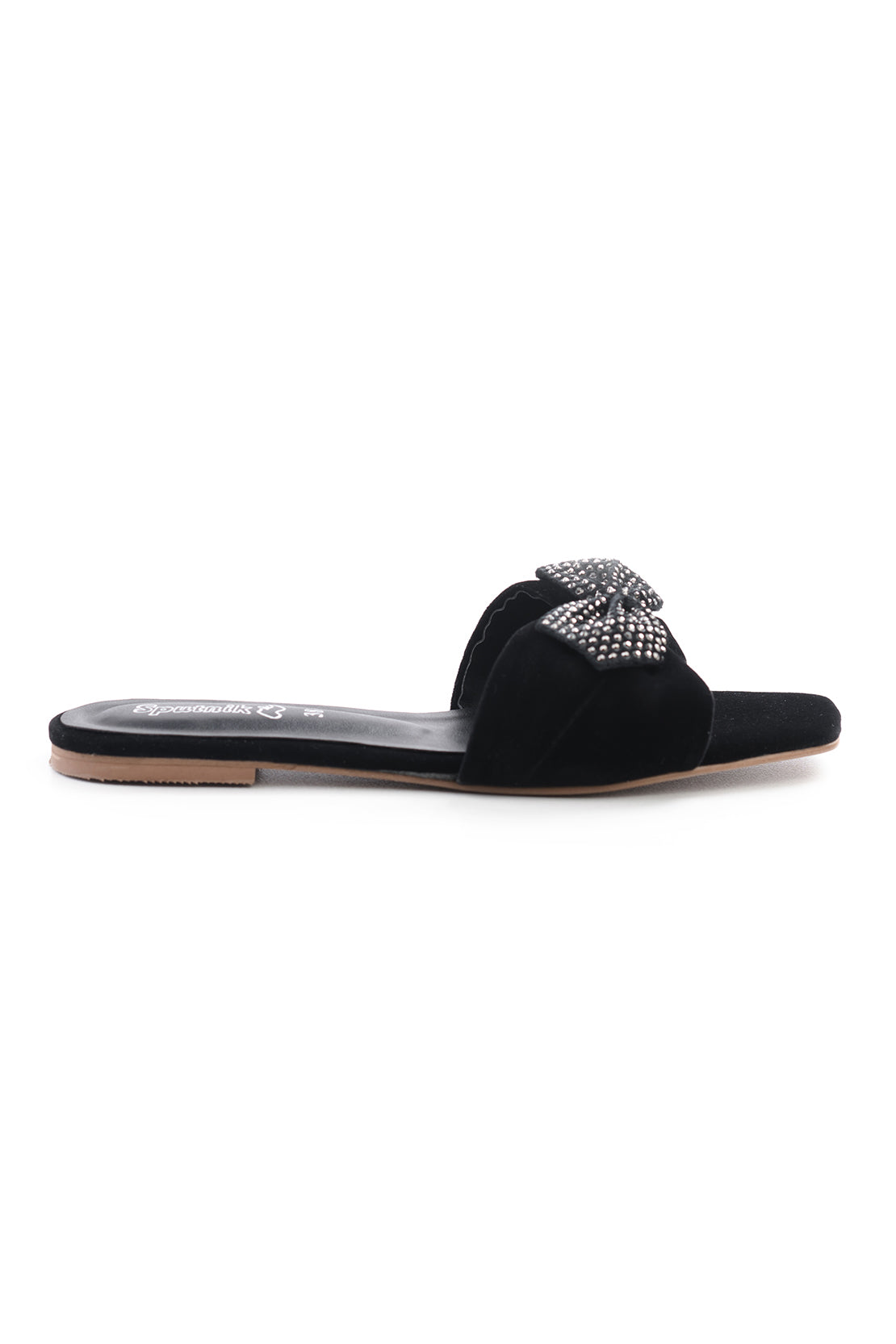 Black Suede Flat Slipper JJ2136/2s0