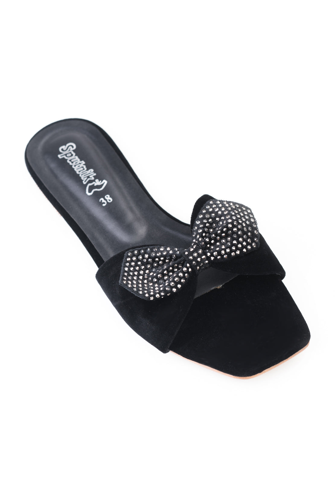 Black Suede Flat Slipper JJ2136/2s0