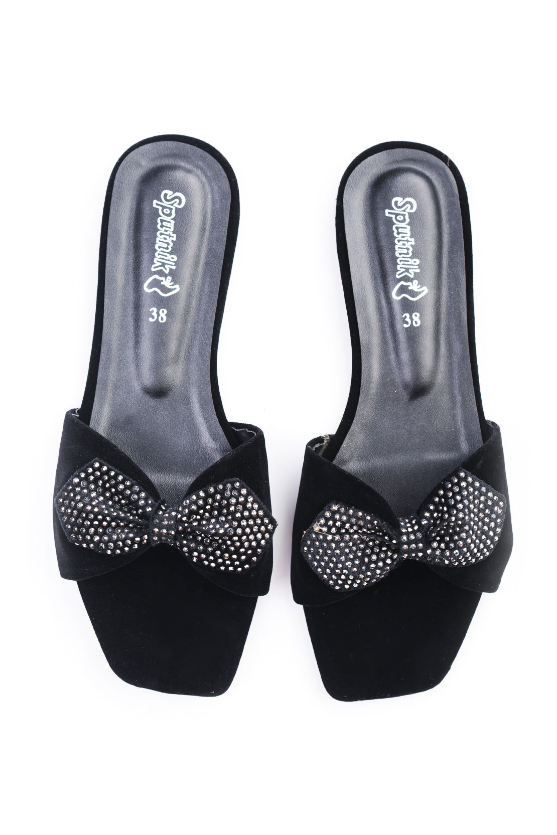 Black Suede Flat Slipper JJ2136/2s0