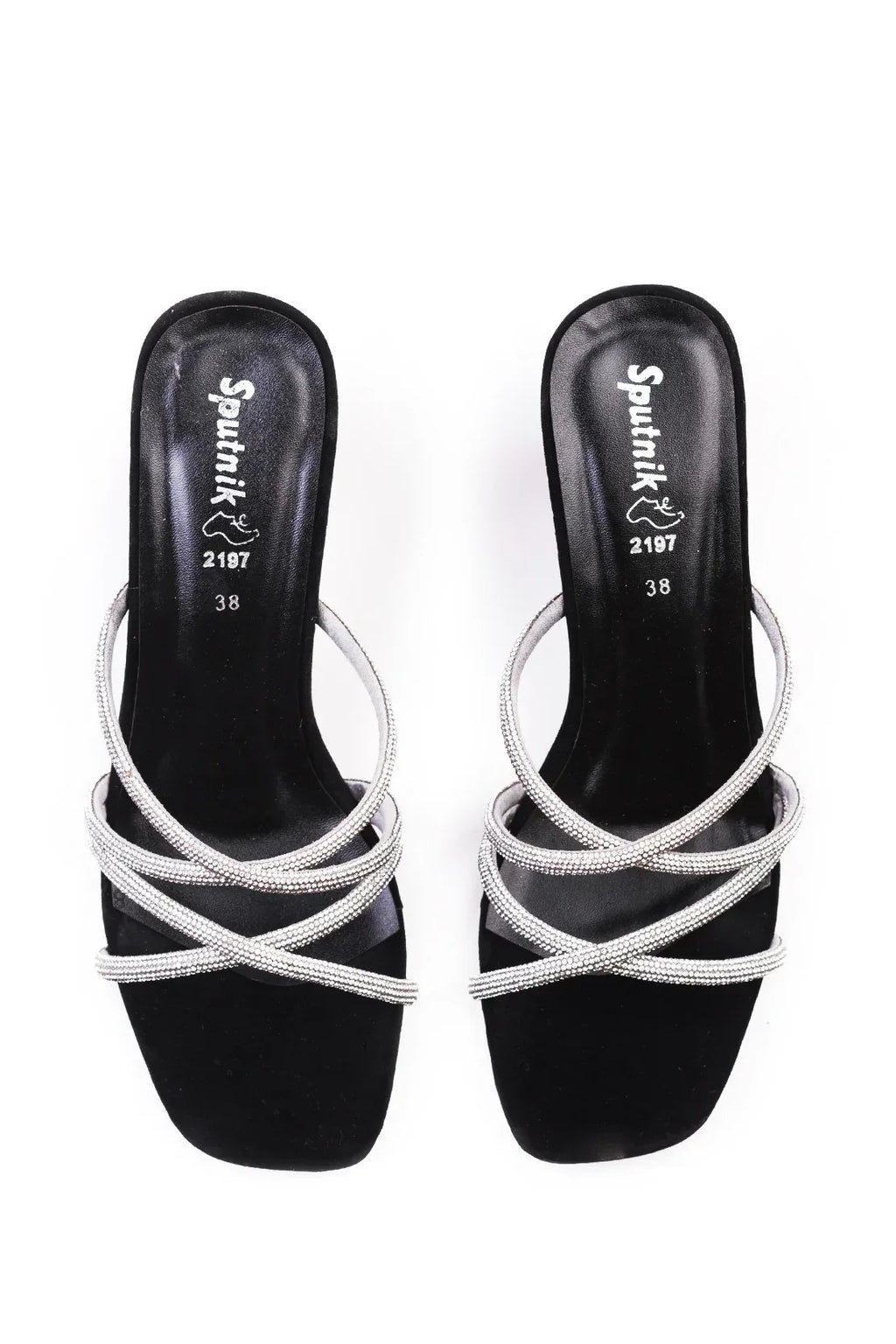 Black Suede Fancy Slipper K02721/2s0