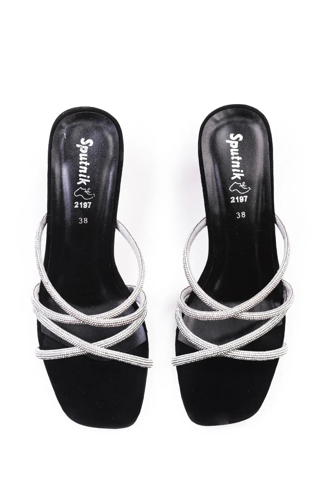 Black Suede Fancy Slipper K02721/2s0