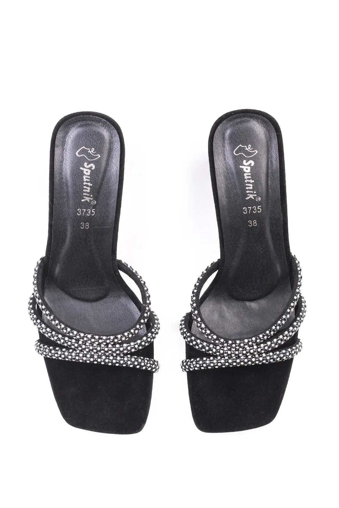 Black Suede Fancy Slipper K02723/2s0