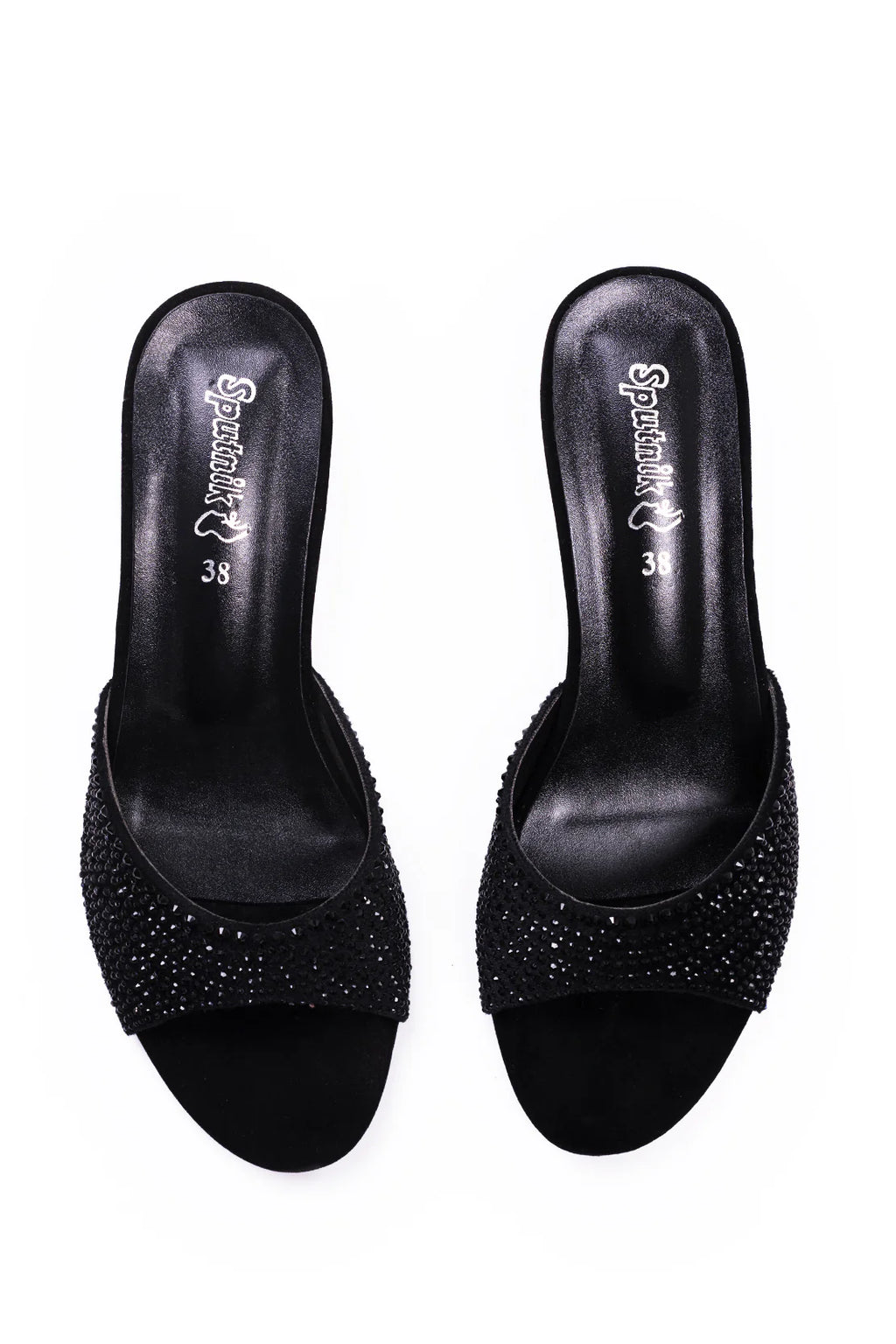 Black Suede Fancy Slipper K02423/2s0