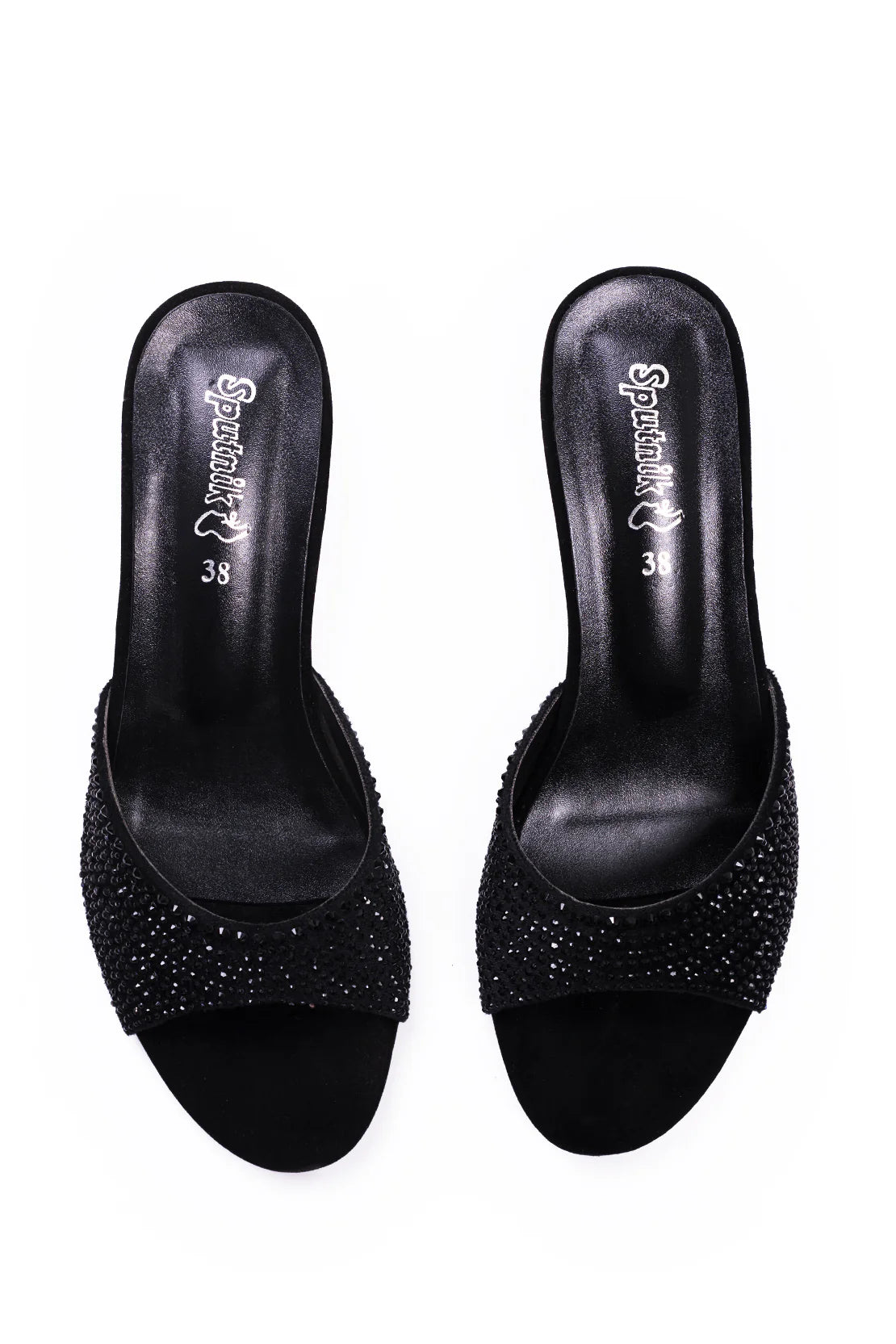 Black Suede Fancy Slipper K02423/2s0
