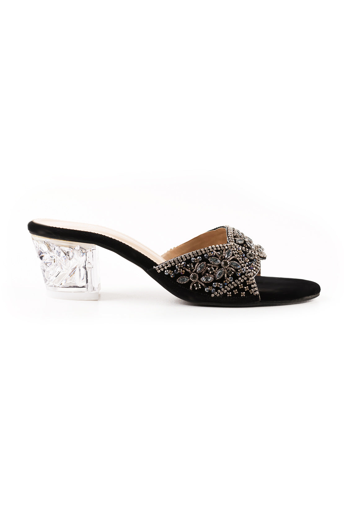 Black Suede Fancy Slipper K02416/2S0