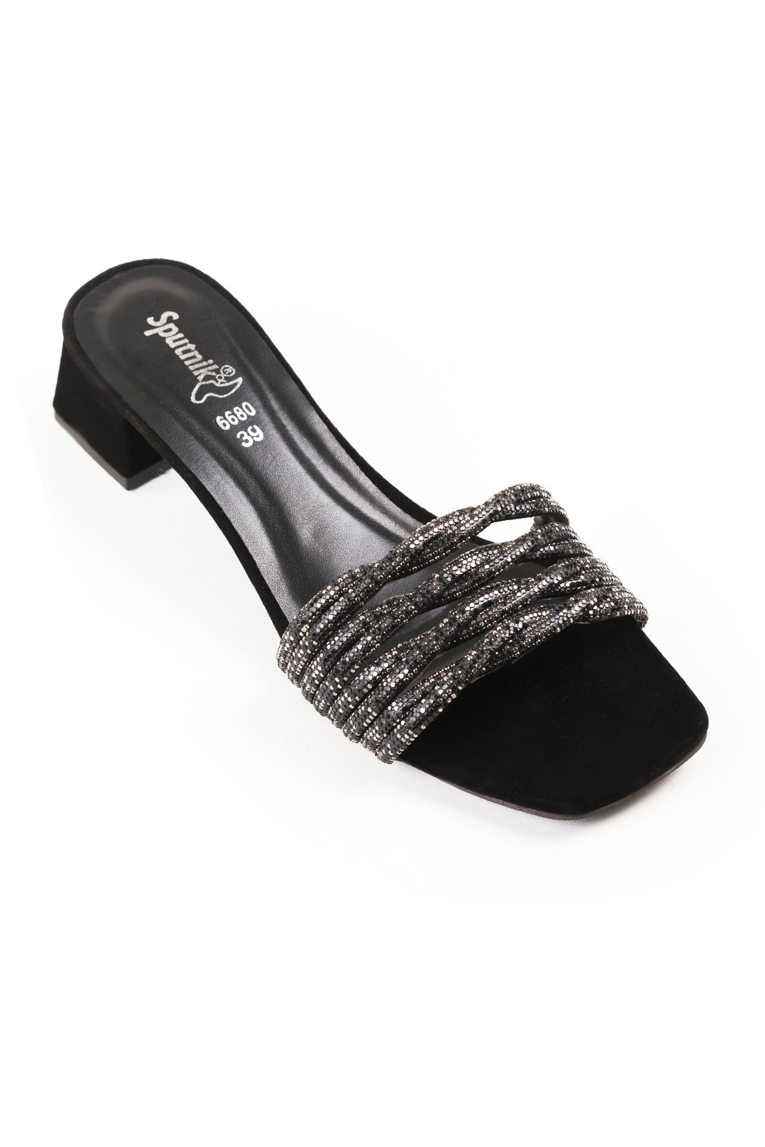 Black Fancy Suede Slipper K02410/2S0