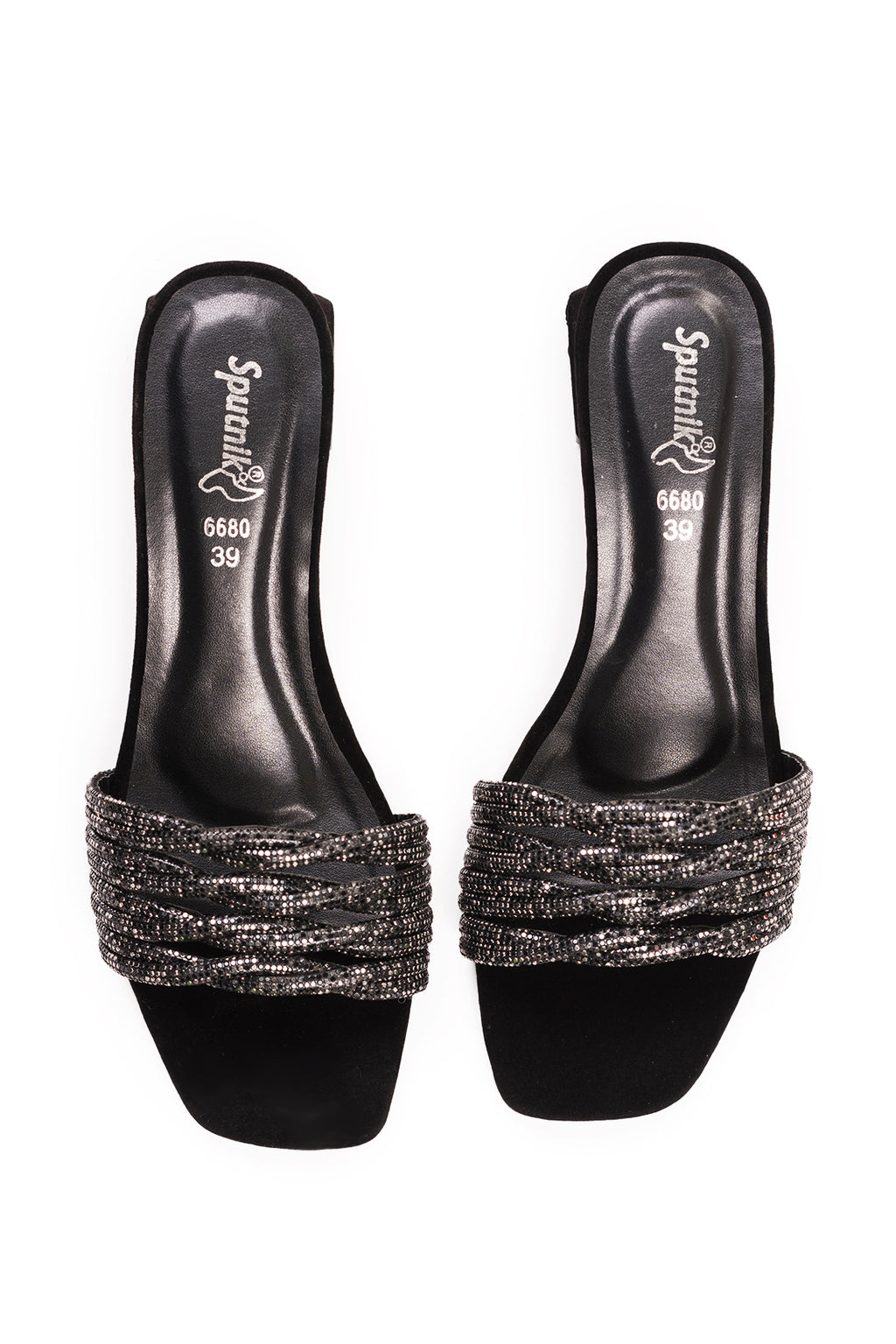 Black Fancy Suede Slipper K02410/2S0