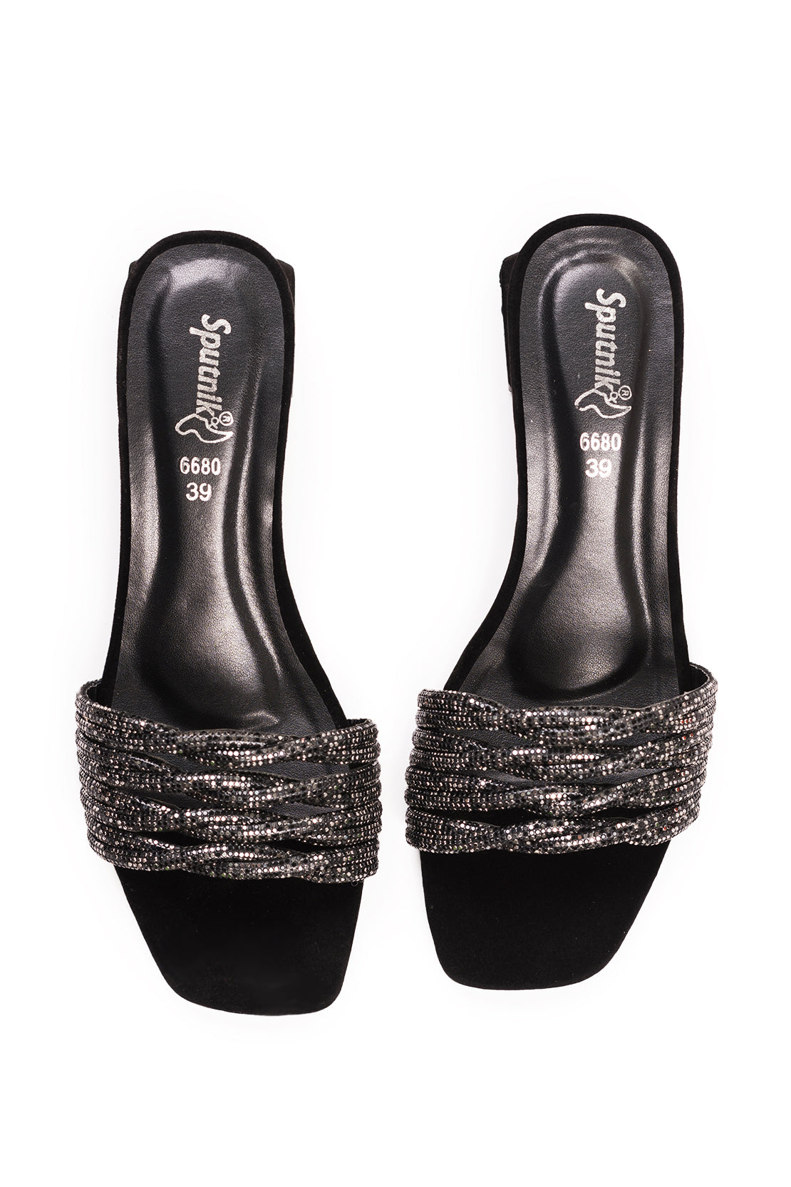 Black Fancy Suede Slipper K02410/2S0