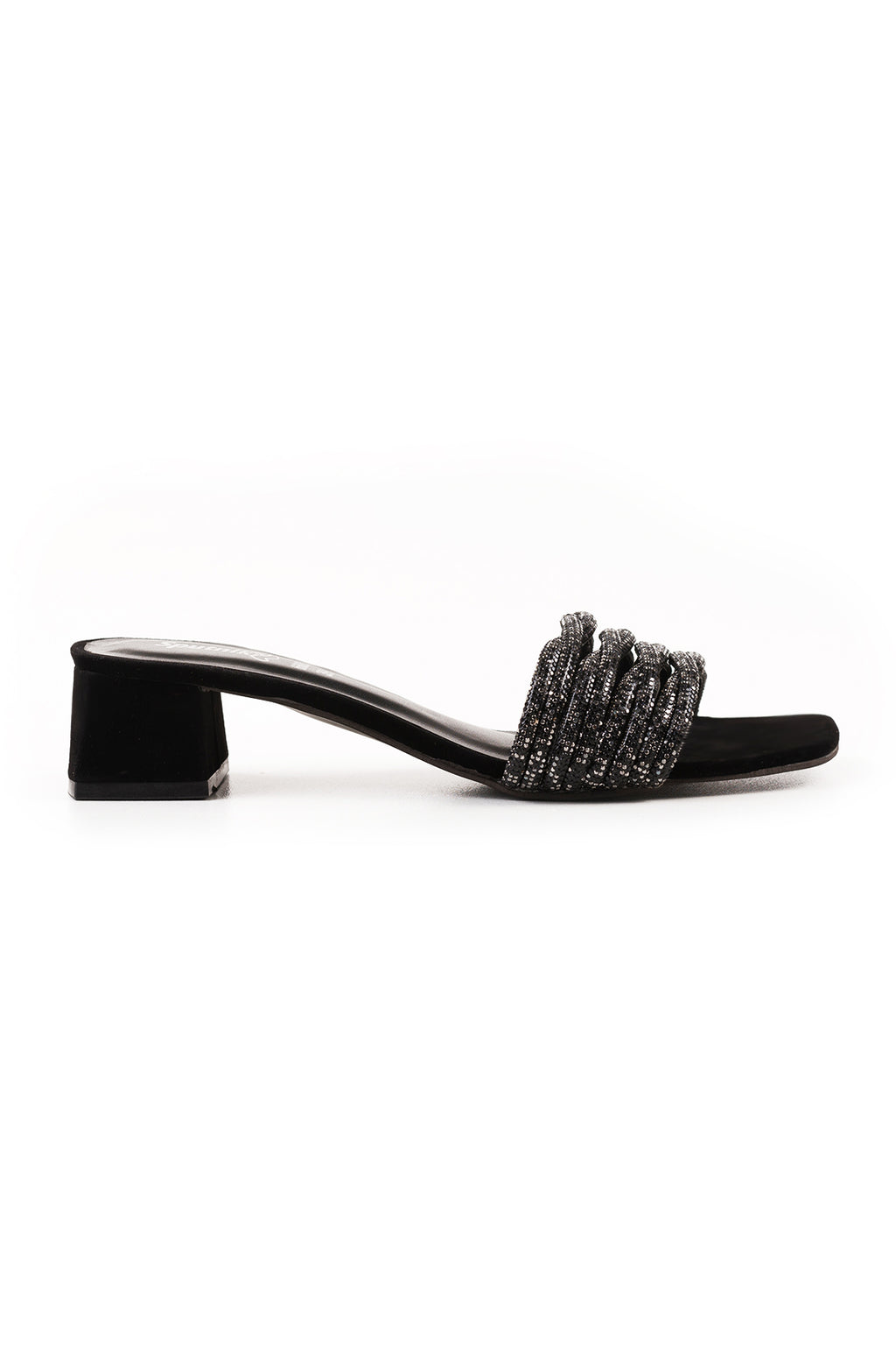 Black Fancy Suede Slipper K02410/2S0
