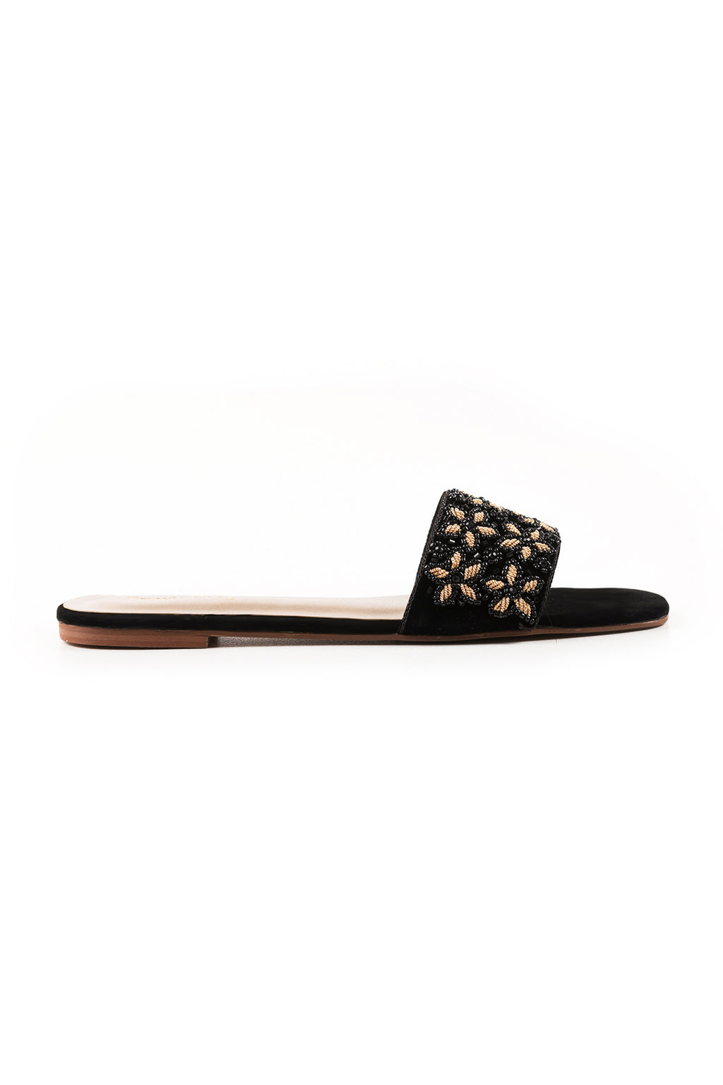 Black Golden Flat Slipper L03283/211