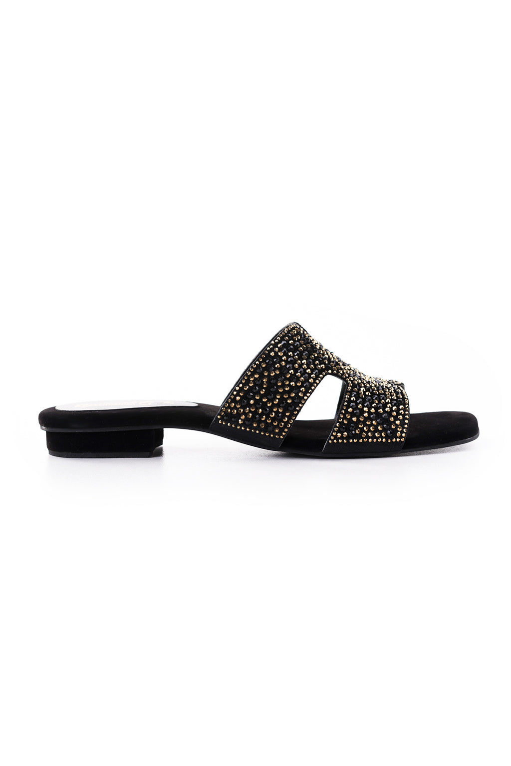 Black Suede Flat Slipper L02224/2s0