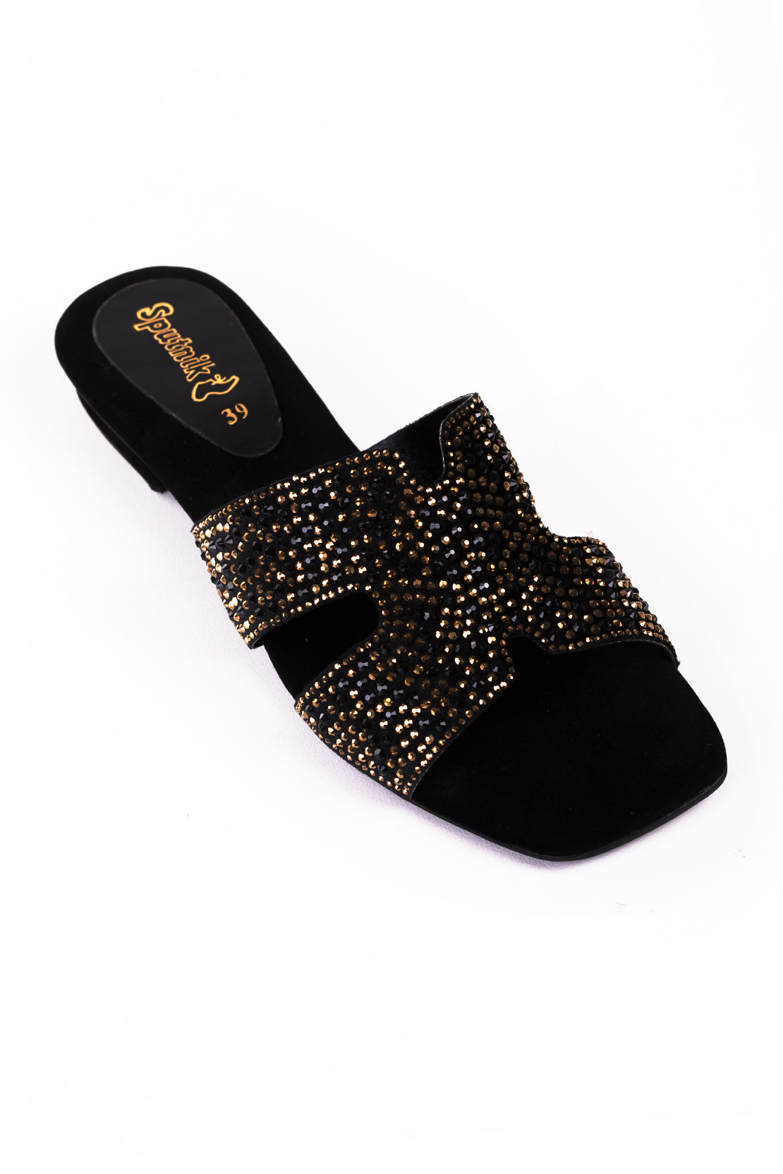 Black Suede Flat Slipper L02224/2s0