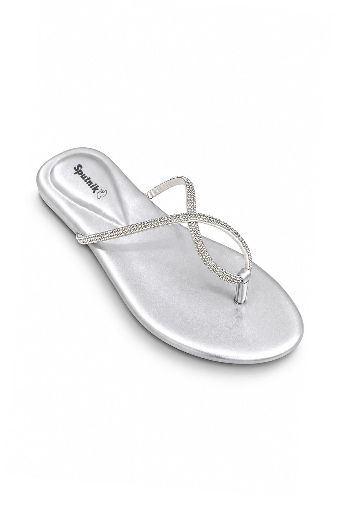 White & Silver Flat Slipper L02929/315