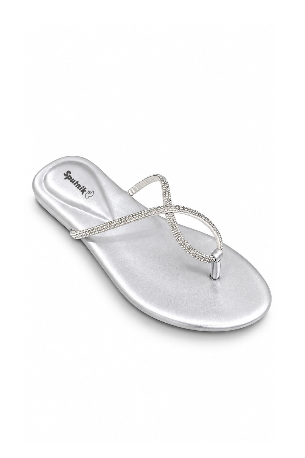 White & Silver Flat Slipper L02929/315