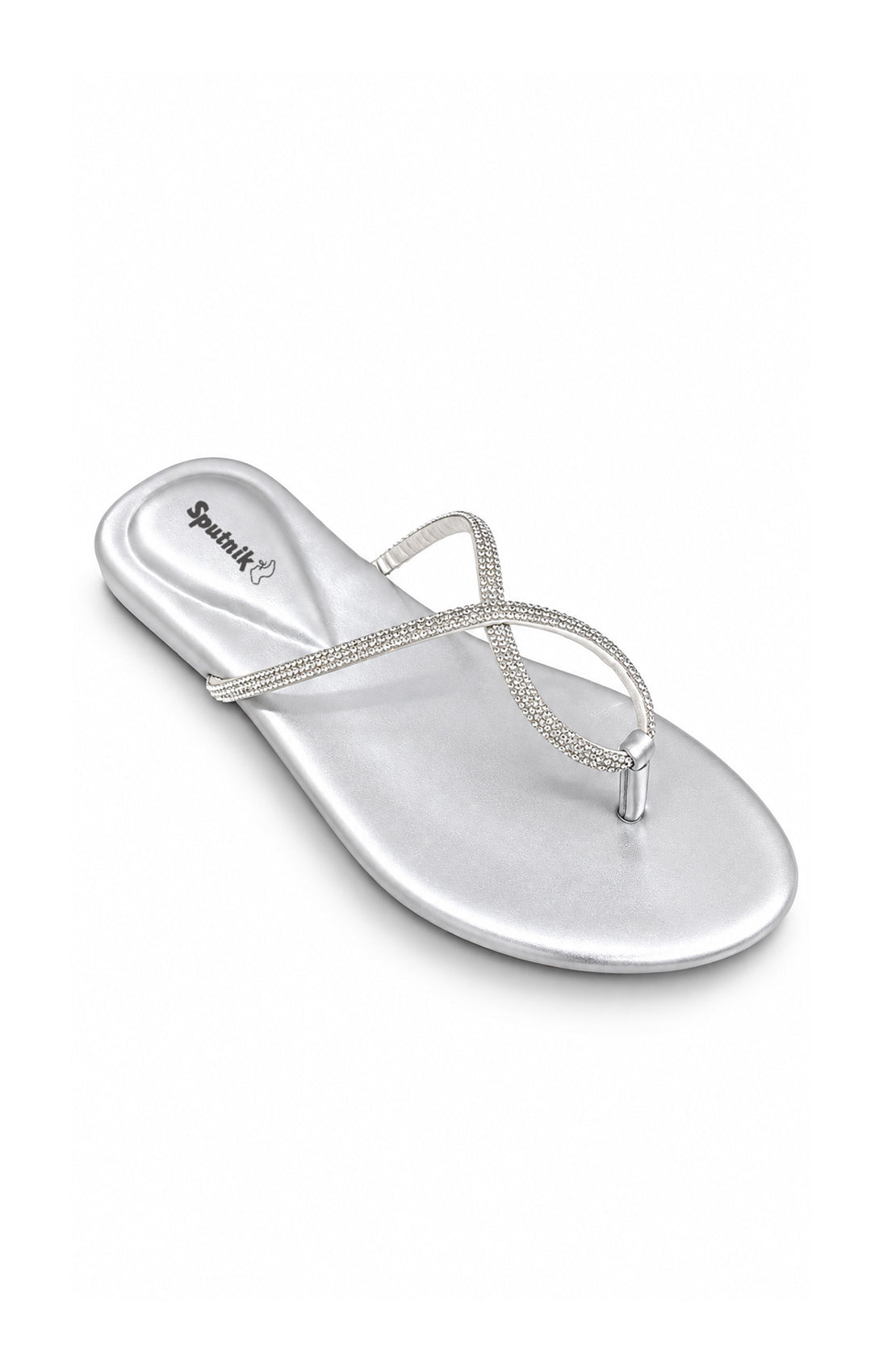 White & Silver Flat Slipper L02929/315