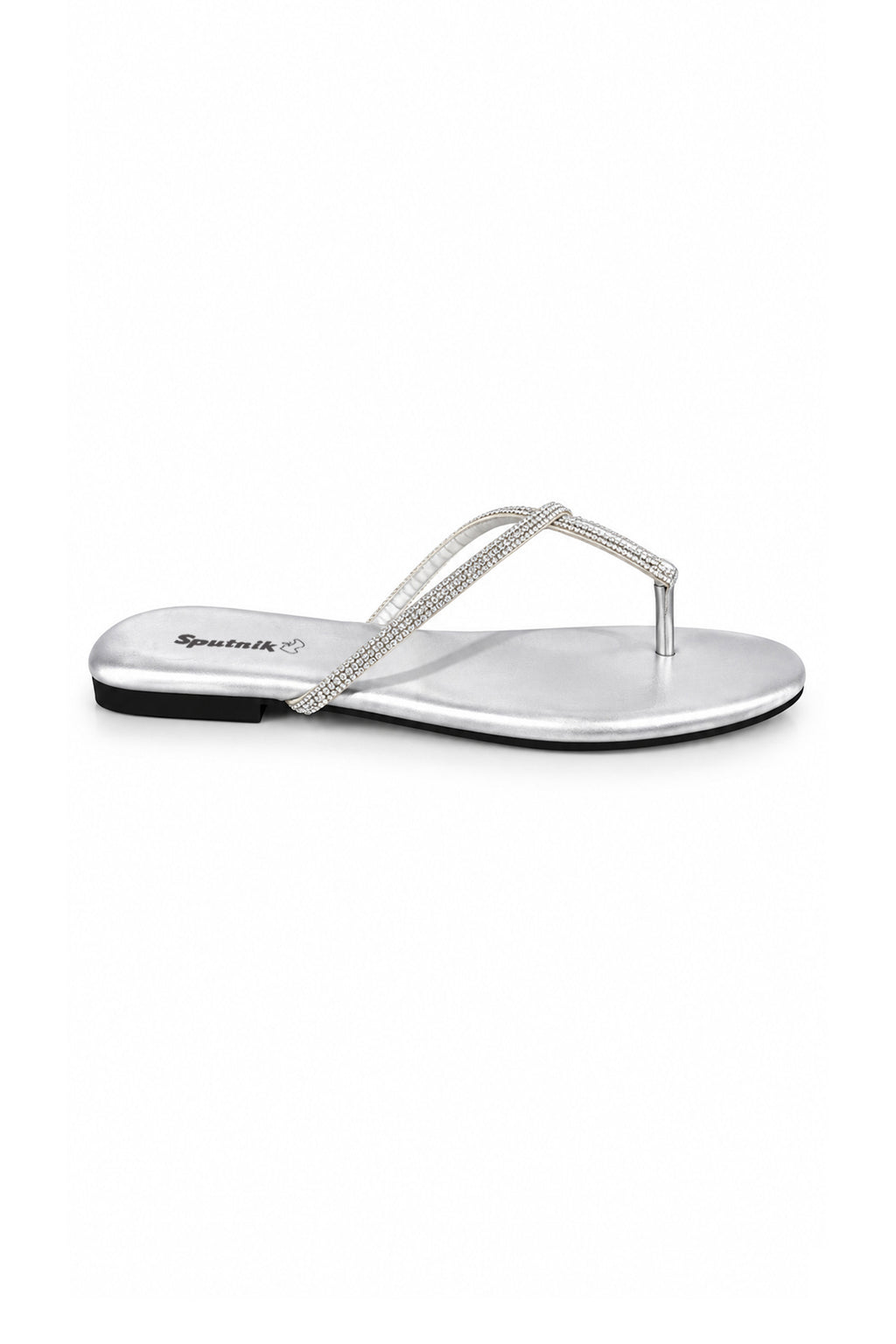 White & Silver Flat Slipper L02929/315