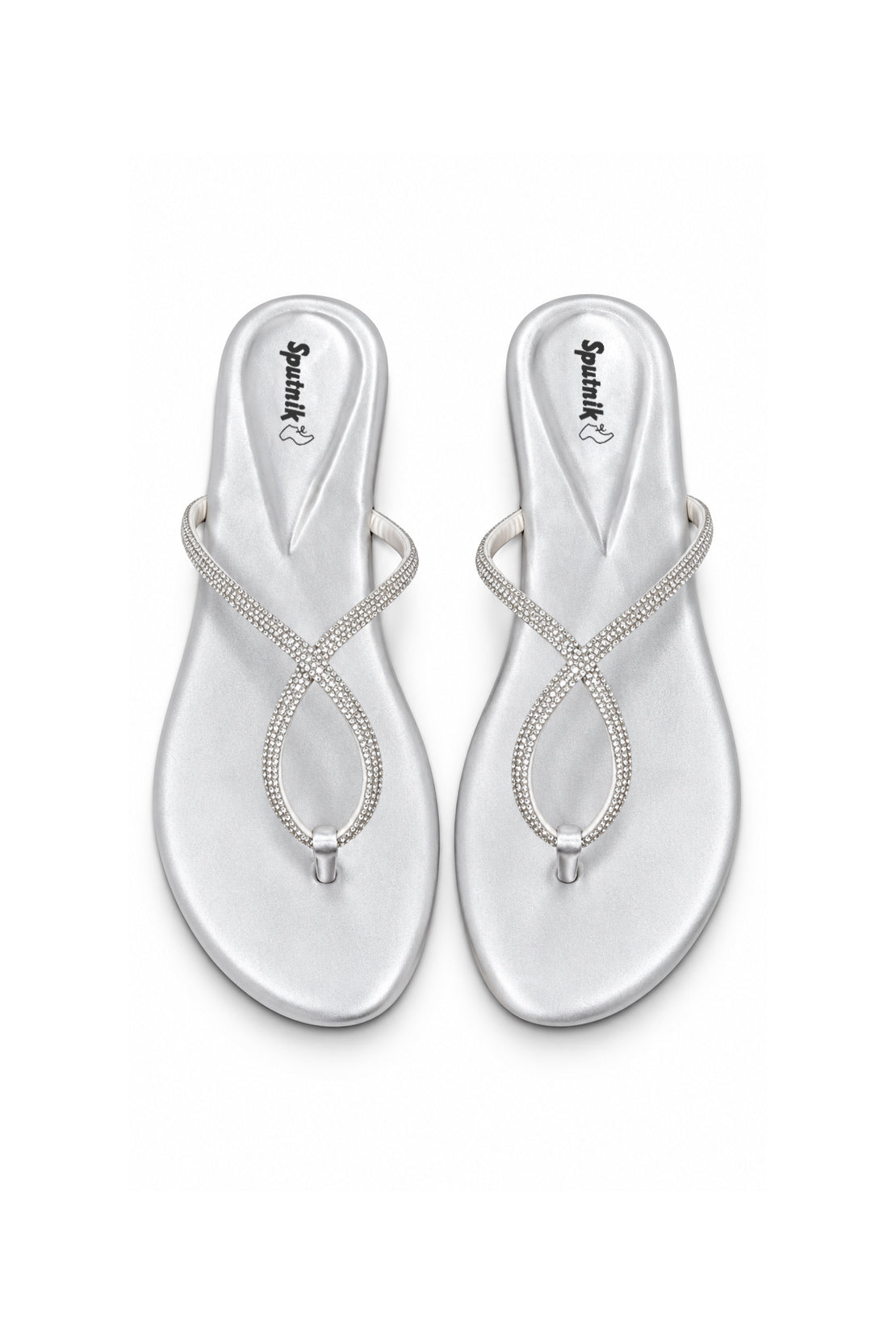 White & Silver Flat Slipper L02929/315