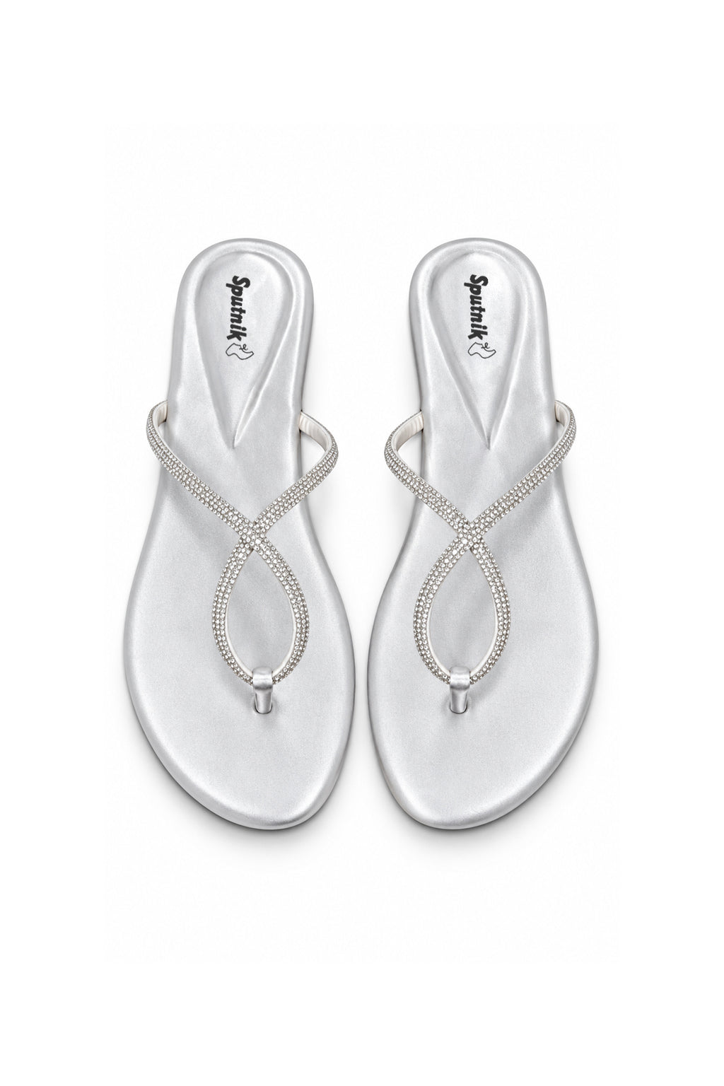 White & Silver Flat Slipper L02929/315