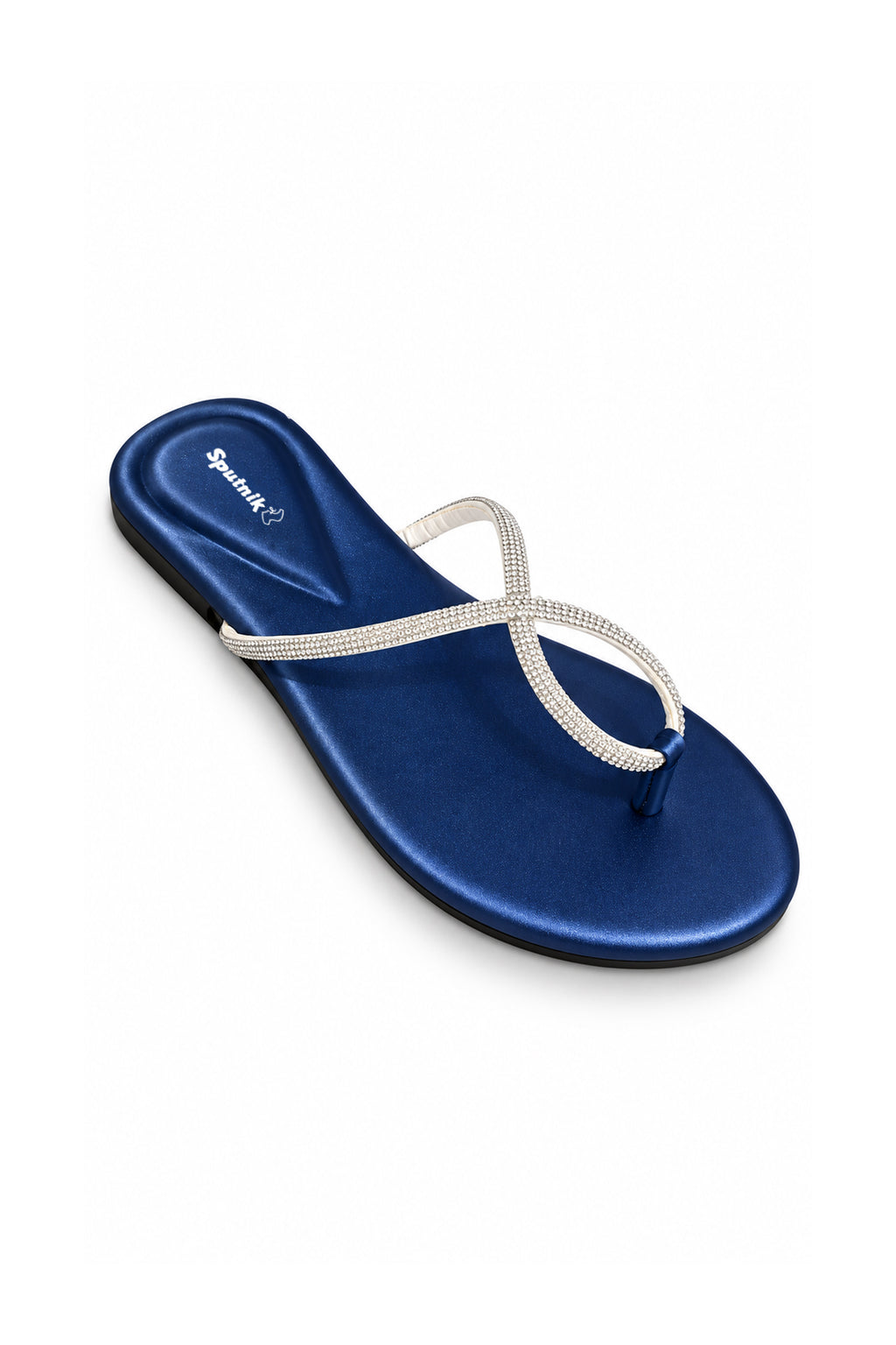 White & Blue Flat Slipper L02929/305