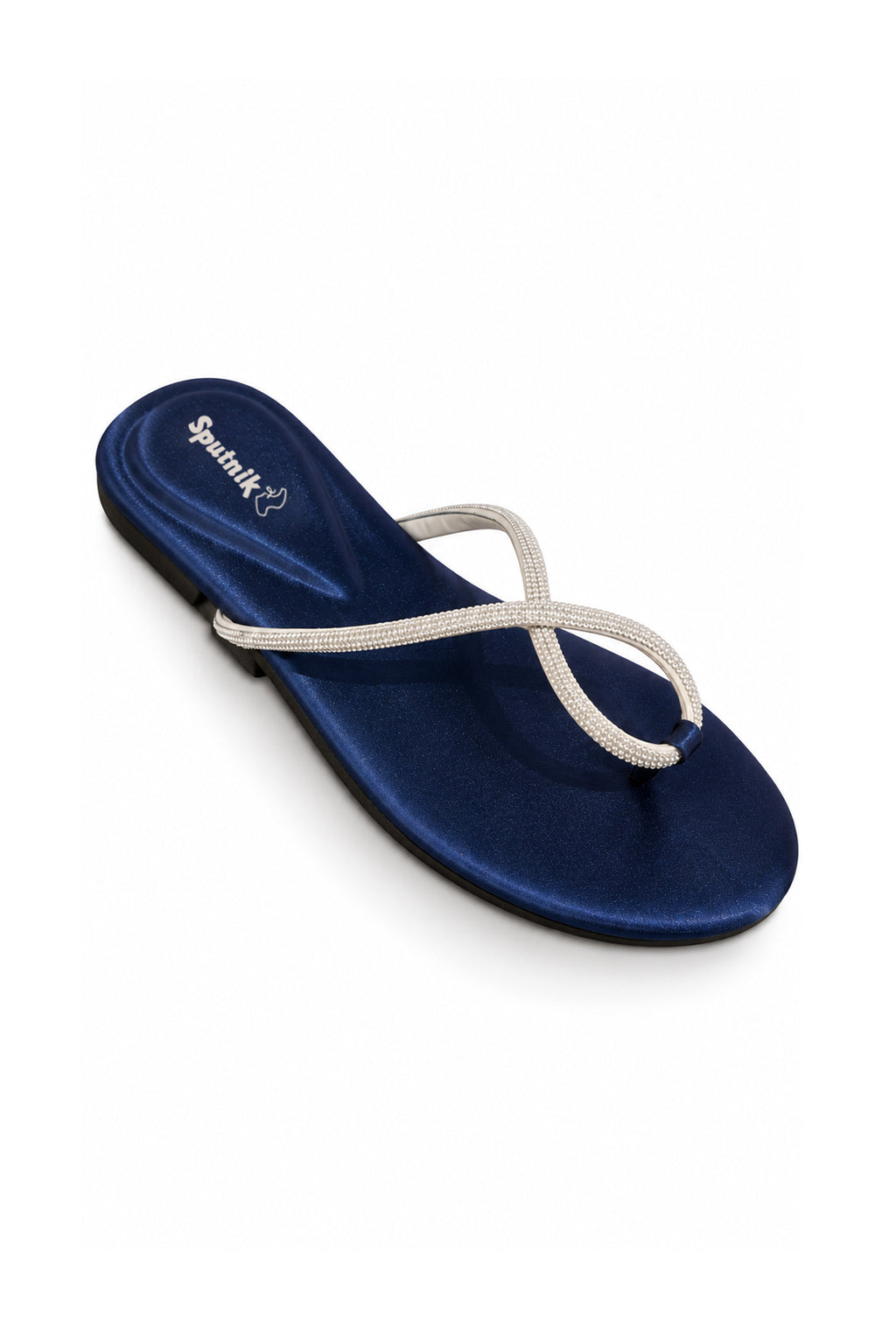 White & Blue Flat Slipper L02929/305