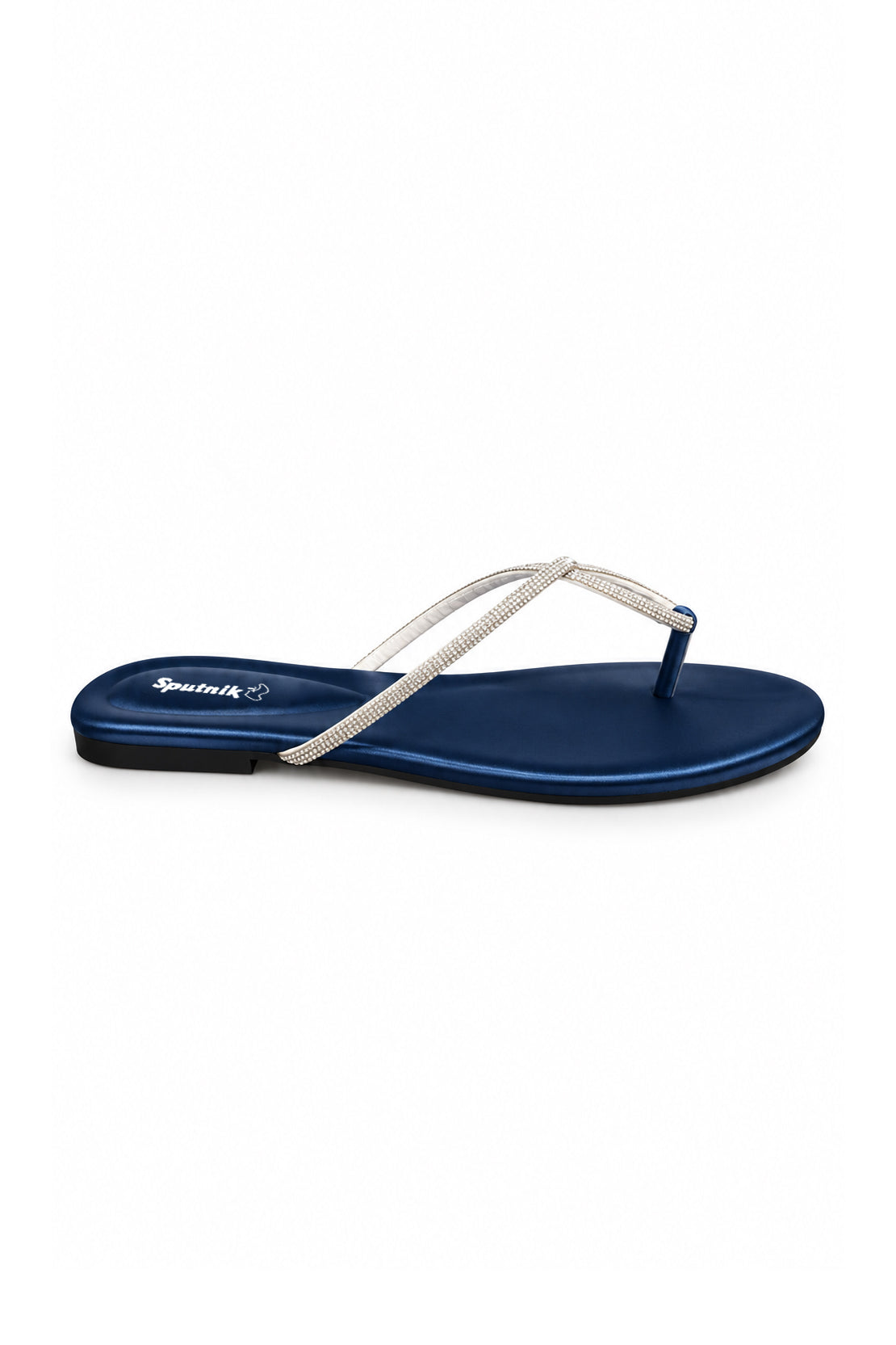 White & Blue Flat Slipper L02929/305