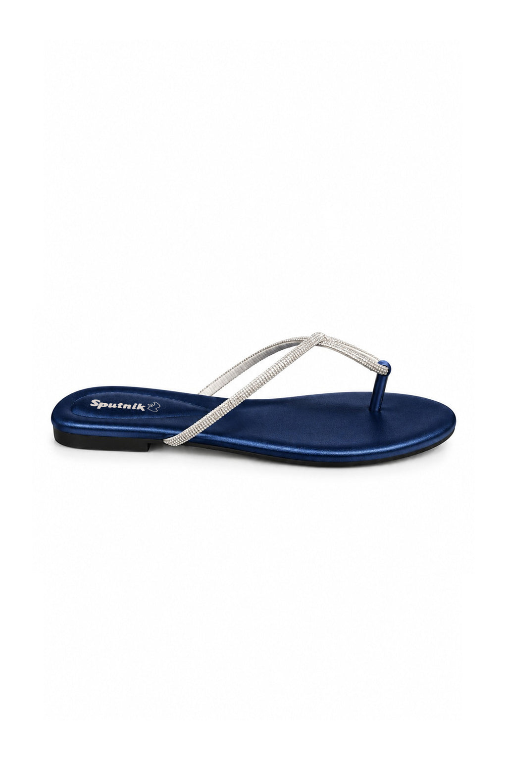 White & Blue Flat Slipper L02929/305