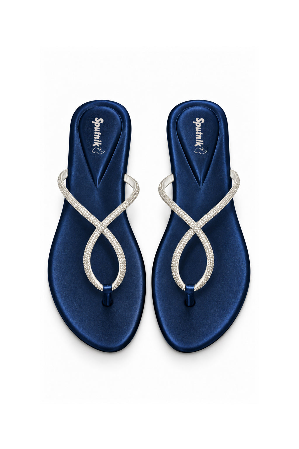 White & Blue Flat Slipper L02929/305