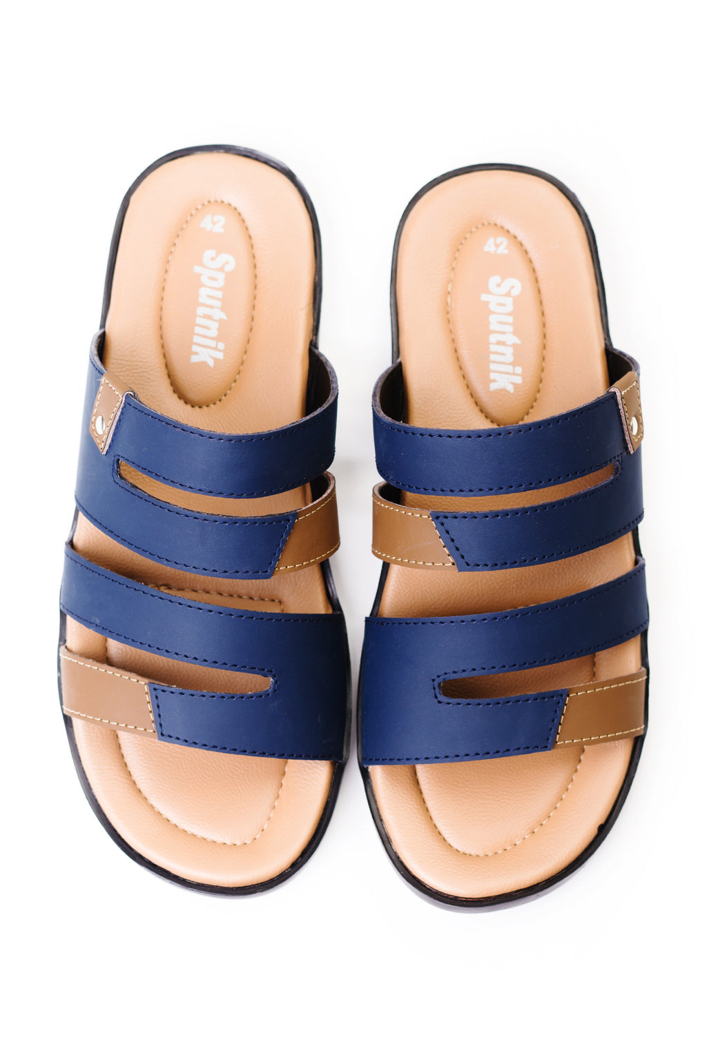 Blue & Mustard Slipper J00040/059