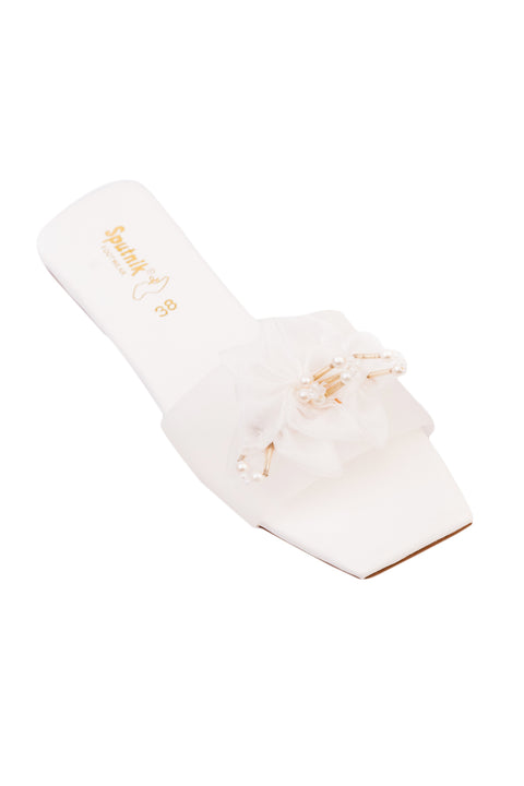 White Flat Slipper J02111/003