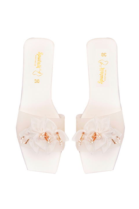 White Flat Slipper J02111/003