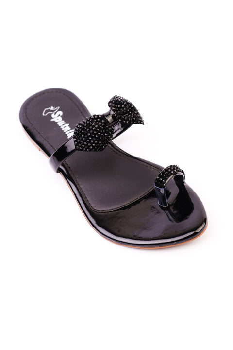 Black Flat Slipper J02142/002