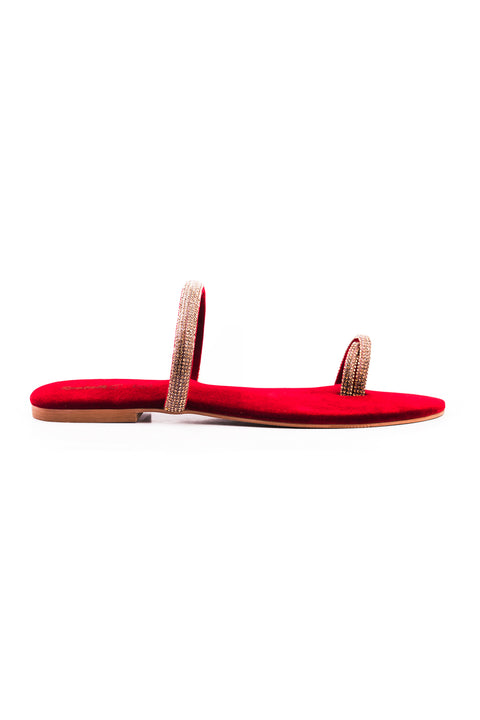 Maroon Suede Flat Slipper J02144/17s