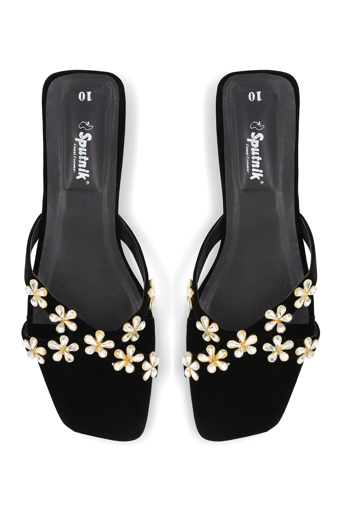Black Flat Slipper J02220/002