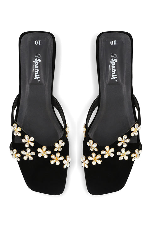 Black Flat Slipper J02220/002