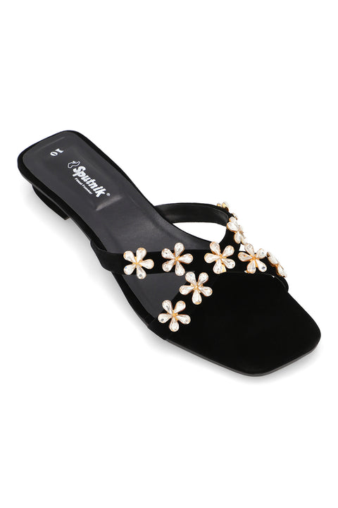 Black Flat Slipper J02220/002