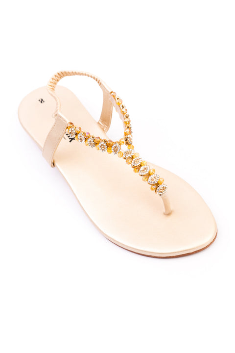 Golden Flat Sandal J02264/011