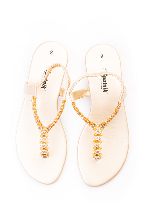 Golden Flat Sandal J02264/011