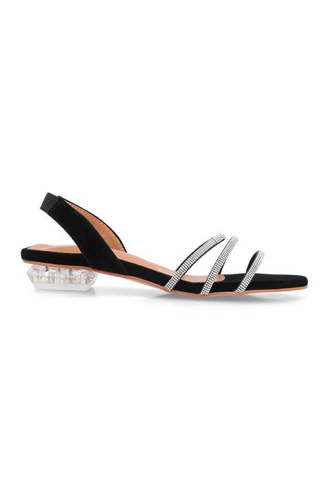 Black Suede Flat Sandal J02279/2s0